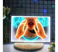 Pop Art UV Print LED Neon Sign Acrylic Light Up Art Wall Decor for Man Cave Garage Bar Stores Bedroom Room Decorations Party Home Holiday USB Powered