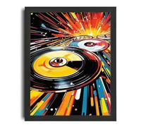 Pop Art Wall Art Vinyl Records Artwork Colourful Music Art Vinyl Art Prints A4 Poster on Canvas - Wall Art Home Decor Movie Poster Canvas Film Cinema Retro Vintage Cult Classic Nostargic Saga Modern