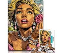 Pop Art Woman Jigsaw Puzzles for Teenagers 1000 Jigsaws,Stress Reliever Difficult Challenge Deal As Gifts for The Whole Family (50x75cm)