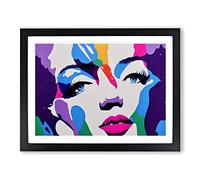 Pop Art Woman Vol.1 Abstract H1022 Framed Print for Living Room Bedroom Home Office Décor, Wall Art Picture Ready to Hang, Black A2 Frame (64 x 46 cm)