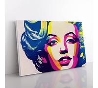 Pop Art Woman Vol.2 Abstract Canvas Wall Art Print Ready to Hang, Framed Picture for Living Room Bedroom Home Office Décor, 76x50 cm (30x20 Inch)