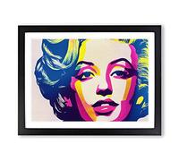 Pop Art Woman Vol.2 Abstract H1022 WHT Framed Print for Living Room Bedroom Home Office Décor, Wall Art Picture Ready to Hang, Black A4 Frame (34 x 25 cm)