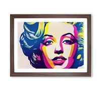 Pop Art Woman Vol.2 Abstract H1022 WHT Framed Print for Living Room Bedroom Home Office Décor, Wall Art Picture Ready to Hang, Walnut A3 Frame (46 x 34 cm)