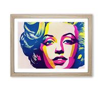 Pop Art Woman Vol.2 Abstract H1022 WHT Framed Print for Living Room Bedroom Home Office Décor, Wall Art Picture Ready to Hang, Oak A2 Frame (64 x 46 cm)