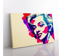 Pop Art Woman Vol.3 Abstract Canvas Wall Art Print Ready to Hang, Framed Picture for Living Room Bedroom Home Office Décor, 76x50 cm (30x20 Inch)