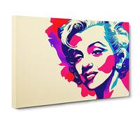 Pop Art Woman Vol.3 Abstract Canvas Wall Art Print Ready to Hang, Framed Picture for Living Room Bedroom Home Office Décor, 30x20 Inch (76x50 cm)