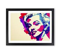 Pop Art Woman Vol.3 Abstract H1022 Framed Print for Living Room Bedroom Home Office Décor, Wall Art Picture Ready to Hang, Black A3 Frame (46 x 34 cm)