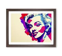 Pop Art Woman Vol.3 Abstract H1022 Framed Print for Living Room Bedroom Home Office Décor, Wall Art Picture Ready to Hang, Walnut A3 Frame (46 x 34 cm)