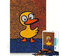 Pop Art Yellow Duck 1000 Pieces Jigsaw Puzzles for Adults Mind Puzzle Soft Relax Image Assembly Santa Wish Item (38x52cm)