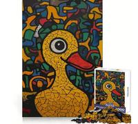Pop Art Yellow Duck Doodle 1000 Piece Jigsaw Puzzle for Adults Smart Reason Toy Home Enjoy Sharp Edge Santa Wish Item (38x52cm)