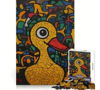 Pop Art Yellow Duck Doodle 1000 Piece Jigsaw Puzzles for Adults Teenagers Recall Boost Calm Escape Smooth Cut Heartfelt Gift (38x26cm)