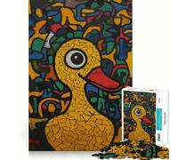 Pop Art Yellow Duck Doodle 1000 Pieces Jigsaw Puzzles for Teenagers Solid Logic Toy Peaceful Fun Precision Cut Amazing Present (50x75cm)