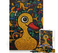 Pop Art Yellow Duck Doodle 1000 Pieces Jigsaw Puzzles for Teenagers Solid Logic Toy Peaceful Fun Precision Cut Amazing Present (50x75cm)
