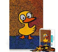 Pop Art Yellow Duck Jigsaw Puzzles 1000 Piece for Adults Strengthen Recall Leisure Fun Quality Edge Elegant Gift (50x75cm)