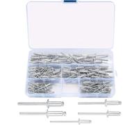 Pop Blind Rivets Kit,120PCS Aluminum Pop Rivets Assortment 3.2mm,4mm Head Rivets for Sheet Metal, Industry,Plastic with Storage Box