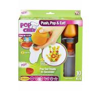 Pop Chef Food Decorating Tool Kit, 10 Piece Set with 6 Shapes, Push Pop Design for Fruit and Vegetable Garnishing
