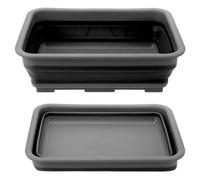 VFM - Pop Collapsible Black Basin Wash Bowl- Summit Outdoor Leisure, Durable, Camping, Holiday, Outdoor Living, Fishing, Travelling, Foldable, Space Saving