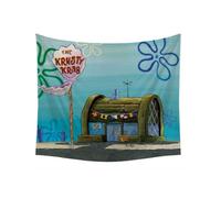 POP Creations SpongeBob Krusty Krab Landscape Tapestry 60"x48" - Funny Wall Hanging Banner, Cool Meme Poster, Aesthetic Decor for Dorm