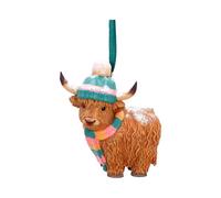 Pop Culture & Characters Winter Highland Cow Snowfall Hanging Ornament 8.3cm | Acotis - Resin