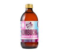 Pop Cultures Raspberry & Ginger Kombucha - Luxury Non Alcoholic Drink, Case of Six Bottles