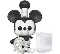 POP Disney: Mickey's 90th Anniversary - Steamboat Willie Funko Pop! Vinyl Figure (Bundled with Compatible Pop Box Protector Case), Multicolor, 3.75 inches