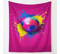 Pop Dynamic Sofa Throw Microfiber Cosy Bedding Soft Football Neon Splash Sport Magenta 3D Couch Blanket Machine Washable No Shedding for Sofa Bed Couch or Chair 27in × 40in