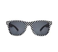 Pop Fashionwear Classic Rectangular Sunglasses Polarized Lens Black Frame White Checker T712, Black, One size