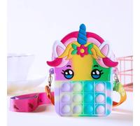 Pop Fidget Bag Toy, Anti Stress Silicone Poppet Bag Fidget Shoulder Bag for Girls and Women, Popping it Squeeze Fidget Bag Toys with Adjustable Strap Length, Best Gifts (Design 4)