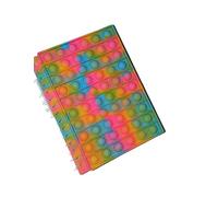 Pop Fidget It Notebook, Push Bubble A5 Sprial Notebook Fidget Toys, Cute Composition Notebooks, College Ruled Notebooks, Protable for School Office Gifts (Tie & Dye Fuschia Pink)