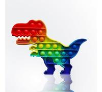 Pop Fidget Toy Dinosaur - Push Bubble Sensory Toy for Kids & Adults, Stress & Anxiety Relief, Travel Poppet Toy, Squishy Gift for ADHD, Toddlers & Parties