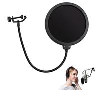 Pop Filter for Microphone, Dual Layer Pop Protection with 360° Flexible Gooseneck, Compatible with Blue Yeti, HyperX QuadCast, Razer Seiren and Other Microphones