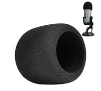 Pop Filter/Windscreen for Blue Yeti & Yeti Pro USB Microphones (Foam Black) | ASMR Mic Foam Cover Reduces Plosives & Hissing Noise, Premium Sponge Shield for Streaming, Podcasting & Voice Recording