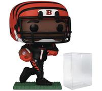 POP Football: Bengals - Ja'Marr Chase Funko Vinyl Figure (Bundled with Compatible Box Protector Case), Multicolor, 3.75 inches