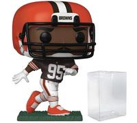 POP Football: Browns - Myles Garrett (Home Uniform) Funko Vinyl Figure (Bundled with Compatible Box Protector Case), Multicolor, 3.75 inches
