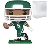 POP Football: Jets - Garrett Wilson (Green and White Uniform) Funko Vinyl Figure (Bundled with Compatible Box Protector Case), Multicolor, 3.75 inches