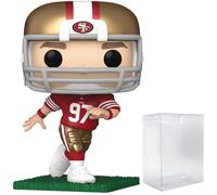 POP Football: Nick Bosa (Running) (Red & Gold Home Uniform) Funko Vinyl Figure (Bundled with Compatible Box Protector Case), Multicolor, 3.75 inches