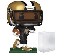 POP Football: Saints - Alvin Kamara Funko Vinyl Figure (Bundled with Compatible Box Protector Case), Multicolor, 3.75 inches