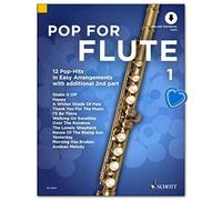 Pop For Flute - current pop songs, famous movie songs and timeless Evergreens in simple arrangements - music book with CD and colourful heart shaped music clip