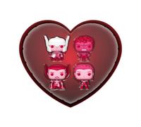 POP Funko Pocket 4 Pack: Marvel Classic Valentine's Box | Official Superheroes Merch - Mini Figurine Keyring for Keys, Bags and Backpacks - Stocking Filler and Party Bag Gift