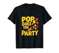 Pop Goes The Party Bubble Letter Graphic T-Shirt