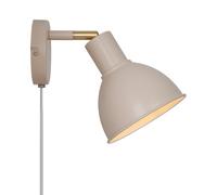 Nordlux Pop Indoor Wall Light/Wall Scones Beige Metal, E27 18W Plug in & Mains Hardwire -Bedroom, Living Room, Kitchen, Office, Bedside or Study. IP20, Class 2 (Double Insulated)
