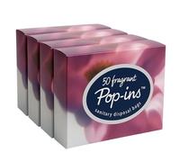 Pop Ins Sanitary Disposal Bags 200 - Leak-proof Scented Nappy Bags, High-Tear Resistance, Pleasant Floral Scent, Travel Friendly - 50'sx 4 - (UK Company)