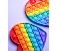 Pop-It Composition Notebook: Heart Rainbow Pop-It Print Notebook Journal | Colorful Fidget Toy Theme Glossy Cover | College Ruled Composition Notebook ... for Kids, Teens and Adults | Glossy Cover