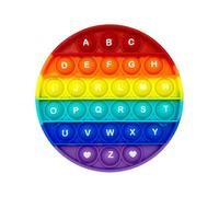 Pop It, Pop It Fidget Toys, Rainbow Bubble Autism Special Needs Stress Reliever Fidget Popper for Kids, Learning Sensory Popper Toy - Letters on One Side Numbers on The Other