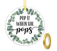 Pop It When She Pops Bottle Tags, Champagne Baby Shower Favor Tags, Set of 50 with Golden Ribbon