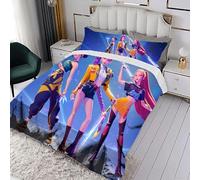 Pop-k Hunters Quilt Cover Comforter Covers Duvet Cover Rumi Mira Zoey Jinu Tiguu Bedding Set with Pillow Cases Closure Soft Microfiber 3 Pieces Single 135 x 200 cm
