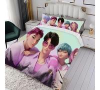 Pop-k Quilt Cover Comforter Covers Duvet Cover Rumi Mira Zoey Jinu Tiguu Bedding Set with Pillow Cases Closure Soft Microfiber 3 Pieces Double 200 x 200 cm