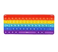 Pop Keyboard Fidget Toy, Sensory Push Pop Bubble Toy with Letters Numbers for Learning, Stress Relief Anxiety Relief for Kids Adults, Christmas Birthday Gift, Rainbow Color (style 1)