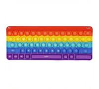 Pop Keyboard Fidget Toy - Silicone Push Bubble Sensory Toys for Kids and Adults Rainbow ADHD Autism Stress & Anxiety Relief Toy Squeeze Toddler Toy for Fun/Learning/Relaxation (Style B)