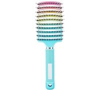 Pop Magic Detangling Hair Brush, Detangle Hair Brush for Women and Kids, Paddle Boar Bristle Detangler for Blow Drying, Wet Hair, Long, Thick Curly Afro Hair (Gradient Blue)